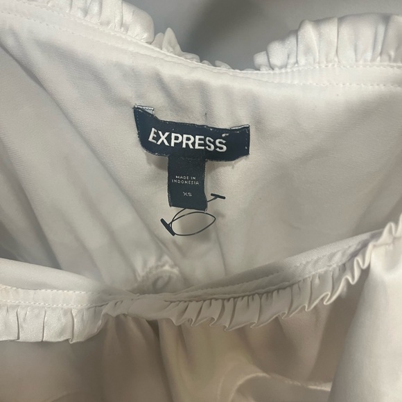 Express White Ruffle Strapless Top - Picture 2 of 5